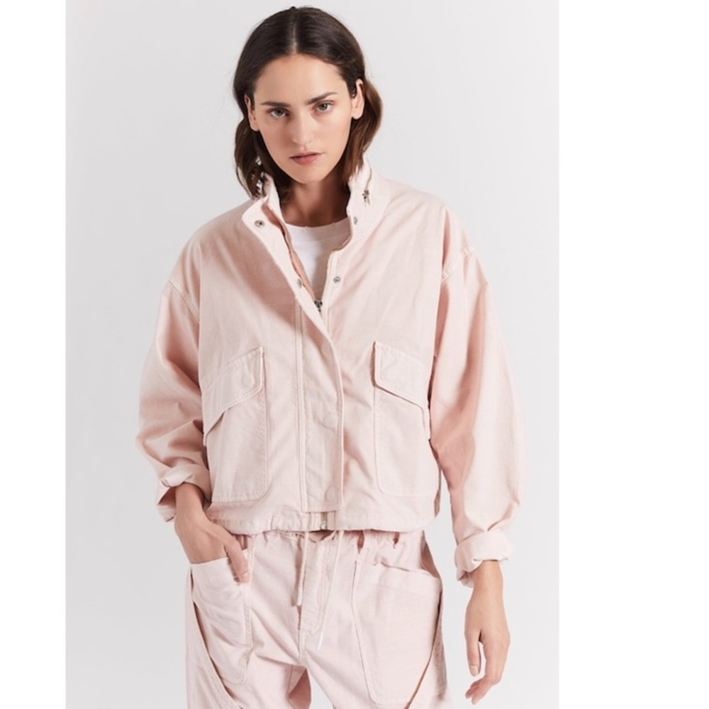 Current/Elliott Infantry Jacket in Crystal Pink.
